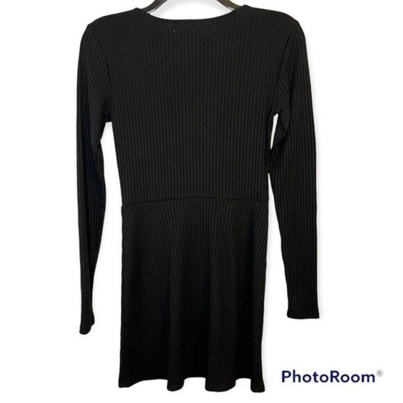 Cape Juby Black Ribbed Lace Up Dress Size Small - Picture 2 of 4